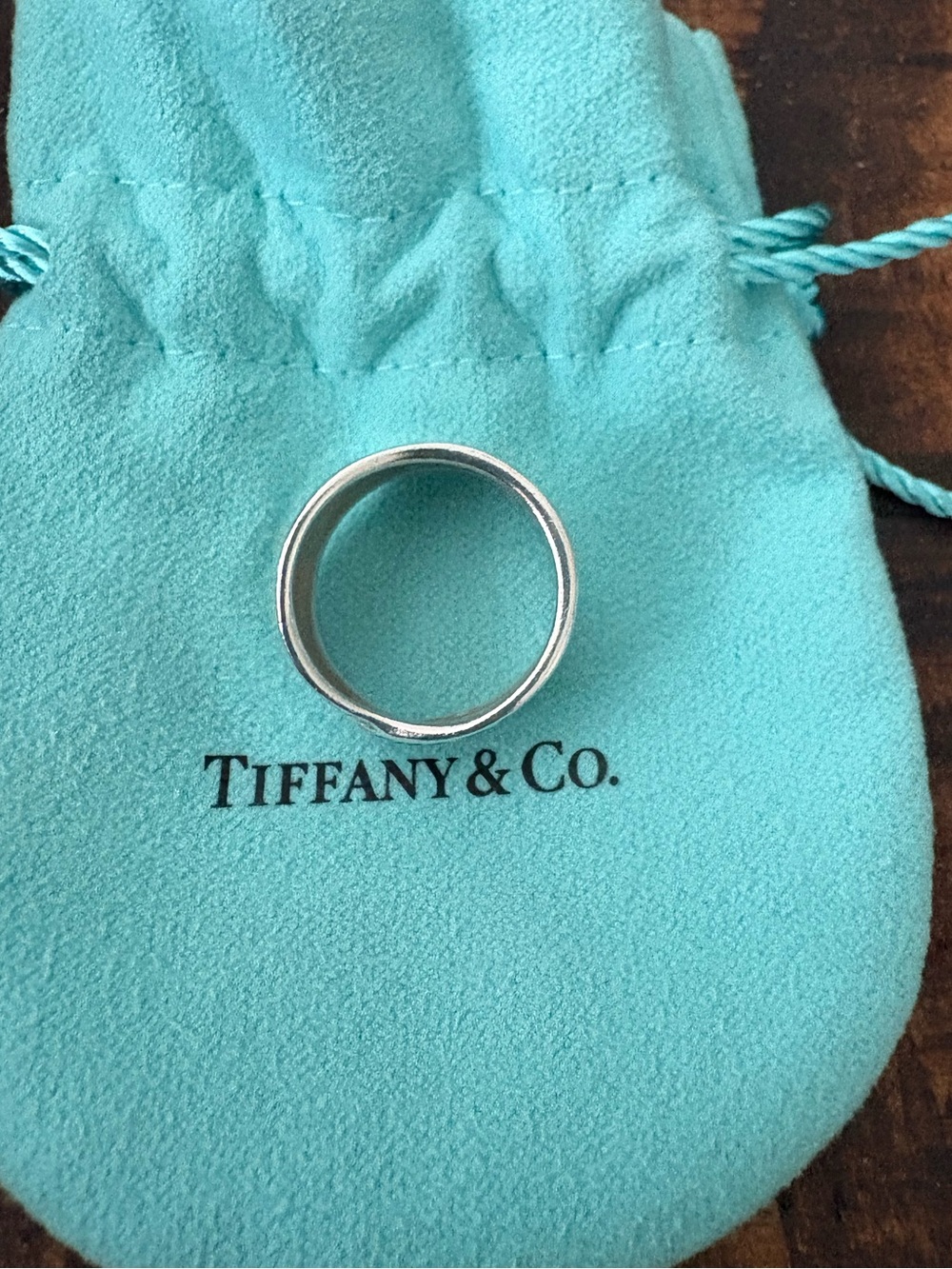 Tiffany & Co. Sterling Silver Sculpted Twist Band in Tiffany Blue and Silver - Picture 3 of 7